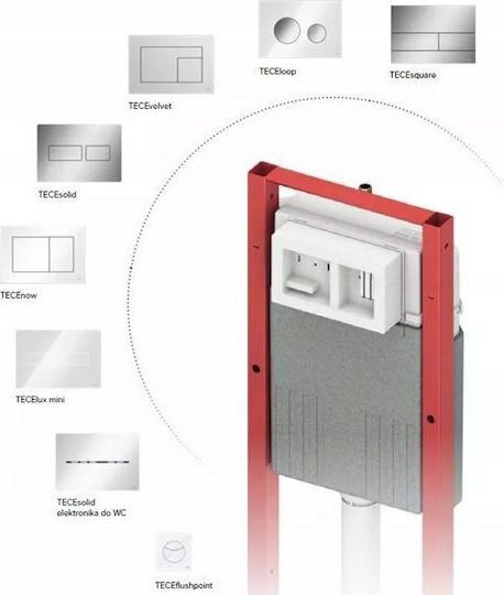 Tece Built-in Plastic Toilet Flush Rectangular Low Pressure