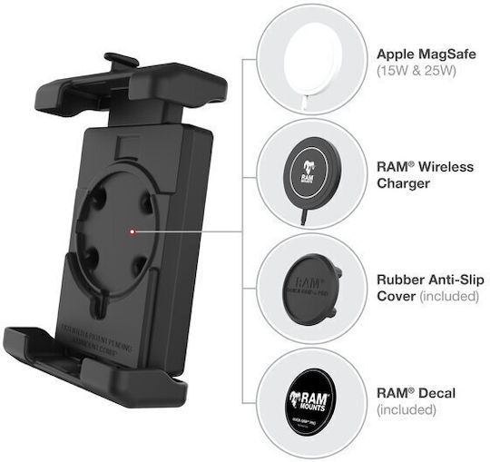 Βαση Κινητου Quick-grip Pro Μπιλια & Αποσβεστηρα Δονησεων Ram-hol-pd7bvu Ram Mounts