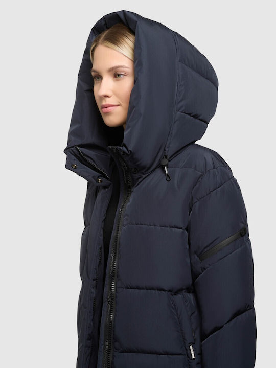 Lange Damenjacke für Frühling/Herbst Dunkelblau