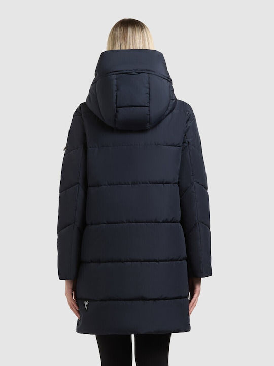 Lange Damenjacke für Frühling/Herbst Dunkelblau