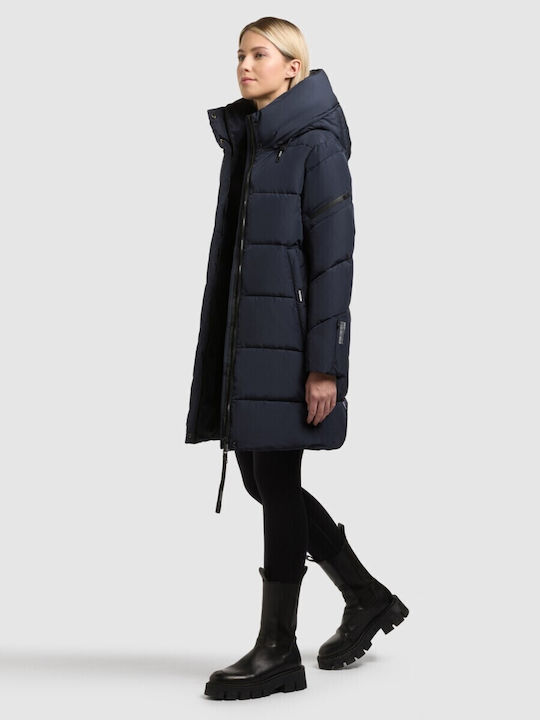 Lange Damenjacke für Frühling/Herbst Dunkelblau