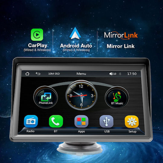 Тъчскрийн 7" Мултимедийна за Табло на Автомобил с Apple CarPlay / Android Auto / Bluetooth / GPS