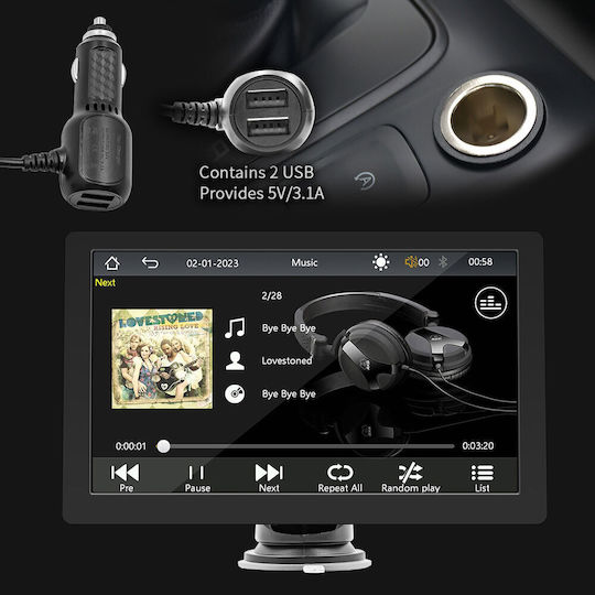 Тъчскрийн 9" Мултимедийна за Табло на Автомобил с Apple CarPlay / Android Auto / Bluetooth / GPS