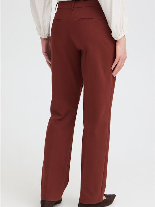 Damenstoffhose in geradem Schnitt Rot