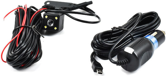 Andowl Qca801 Set Camera DVR Auto cu Ecran 3.18" pentru Parbriz cu Autocolant & Camera de Marsarier