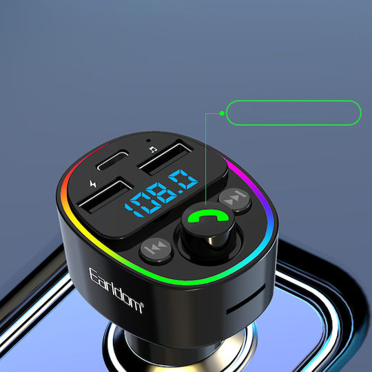 Earldom FM Transmitter Αυτοκινήτου με Bluetooth / USB / Type-C
