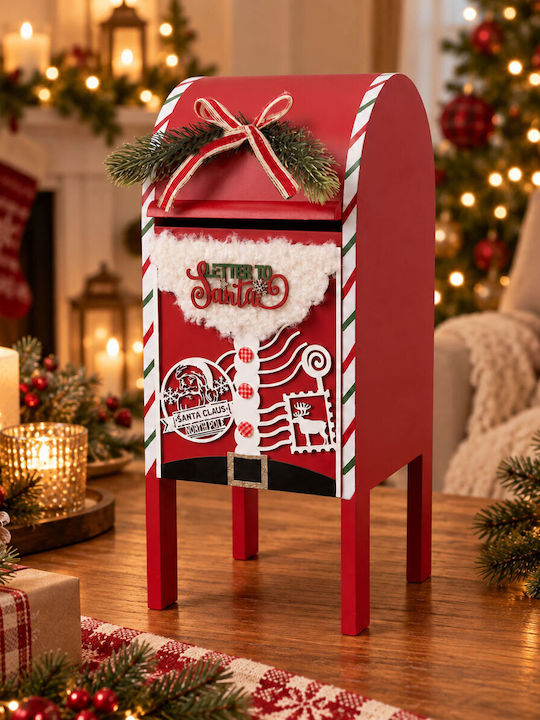Ξύλινο Γραμματοκιβώτιο Κόκκινο Xmas Mailbox Ξύλινο Γραμματοκιβώτιο Κόκκινο Xmas Mailbox