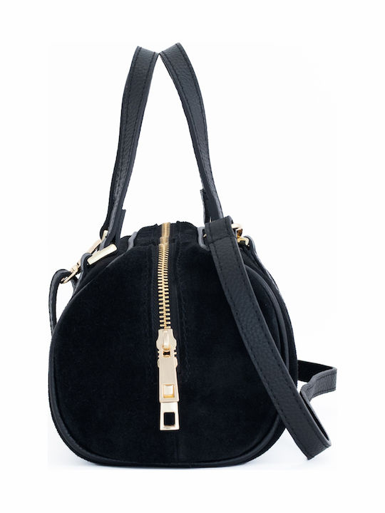 Leather Women's Barrel Bag Black