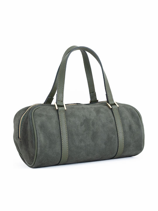 Leather Women's Barrel Bag Burgundy