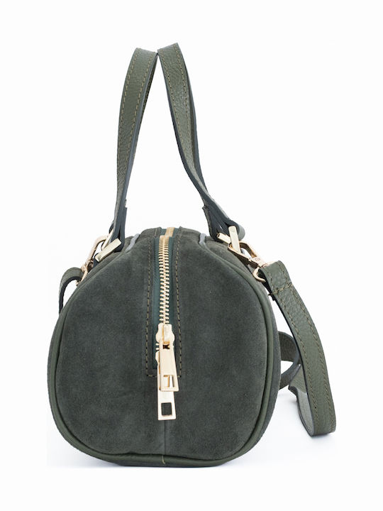Leather Women's Barrel Bag Burgundy