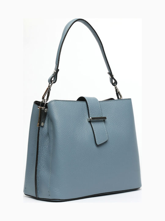 Graue / Blaue Damen-Crossbody-Tasche Aus Leder