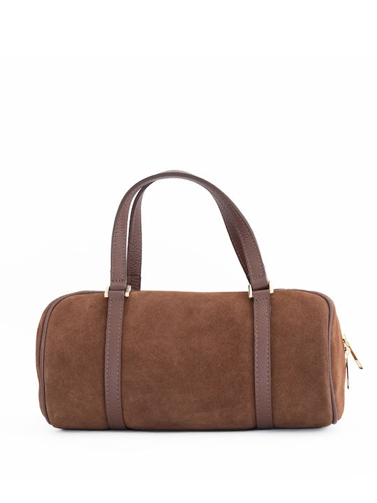 Leather Women's Barrel Bag Burgundy