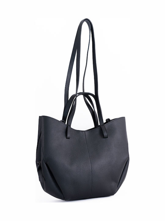 Set Leather Women's Black Tote Bag