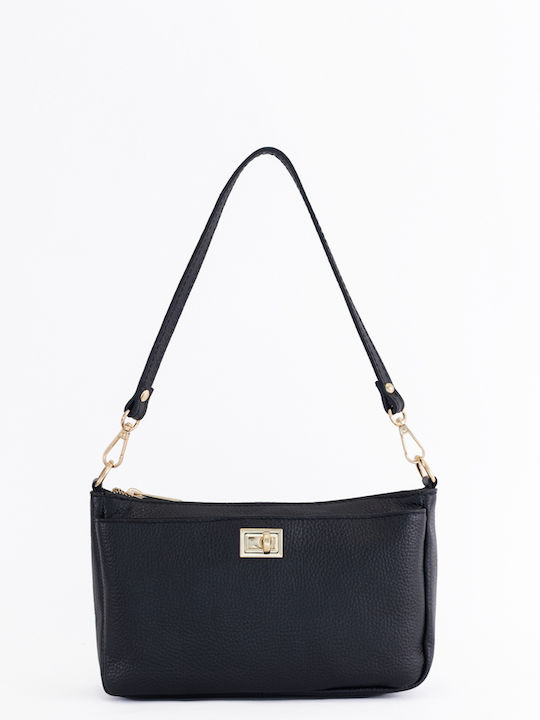 Black Leather Women's Shoulder Bag