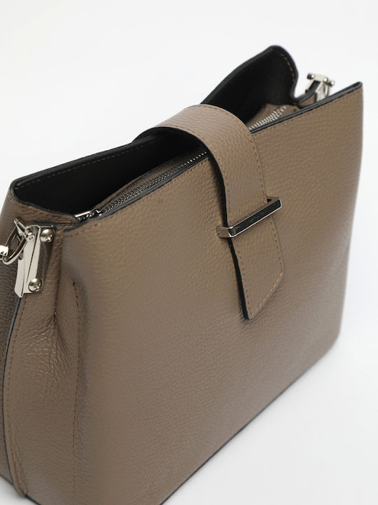 Graue / Blaue Damen-Crossbody-Tasche Aus Leder
