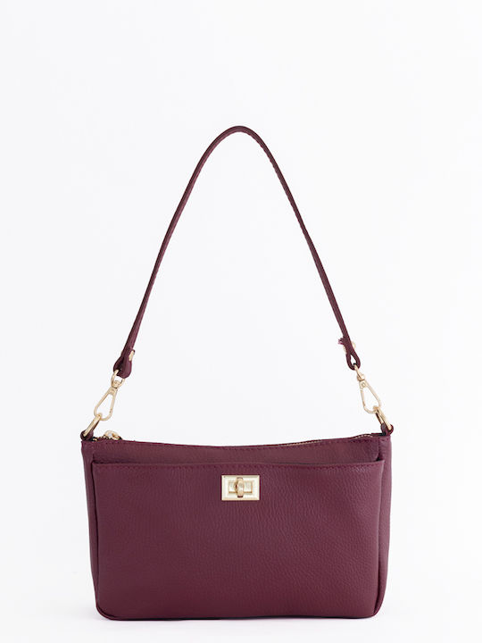 Brown Chocolate Leather Women's Shoulder Bag