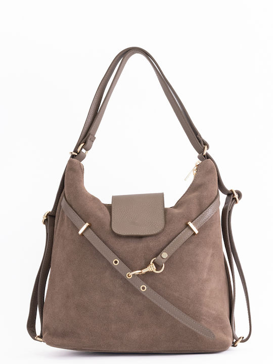 Leather Women's Shoulder Bag / Backpack Black