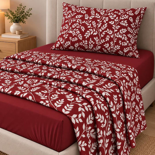Astron Italy Irida Single Fitted Sheet Set 100x200+30cm Dusty Rose (3pcs)