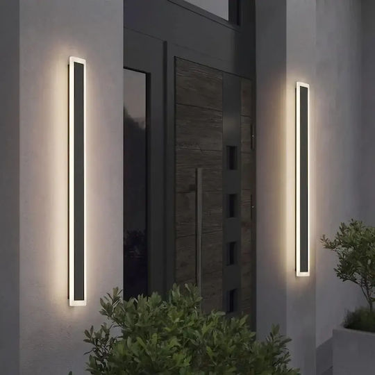 Rovo Стенен Линеен LED Осветителен Тяло IP65 30W с Топла Бяла Светлина 100x8x5 см