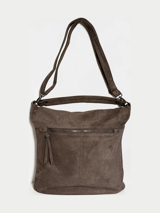 Women's Suede Handbag Beige