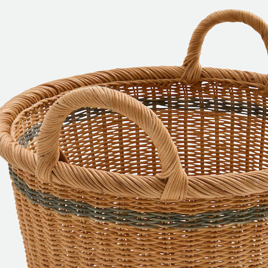 La Redoute Interieurs Dekorativer Korb aus Holz mit Griffen Beige 39x39x40 cm