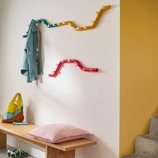 La Redoute Interieurs Metall-Wandgarderobe mit 8 Haken, Grün, 96 x 9,5 cm