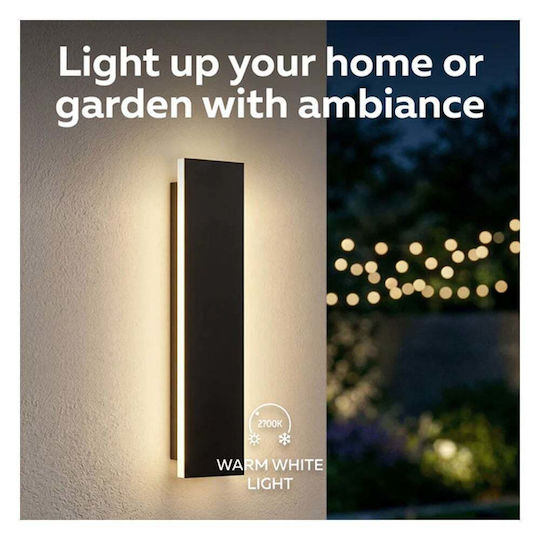 Calex Linear Wall-Mounted LED Light IP65 12W with Warm White Light 60x8 cm