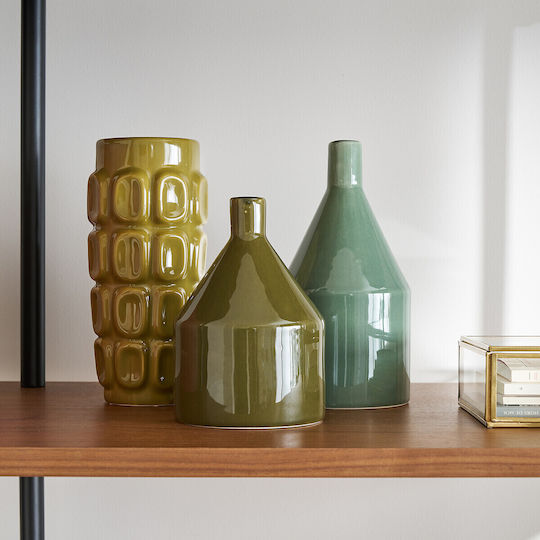 La Redoute Interieurs Vazǎ Ceramică Verde 11x11xÎ16cm La Redoute Interieurs Vazǎ Ceramică Verde 11x11xÎ16cm