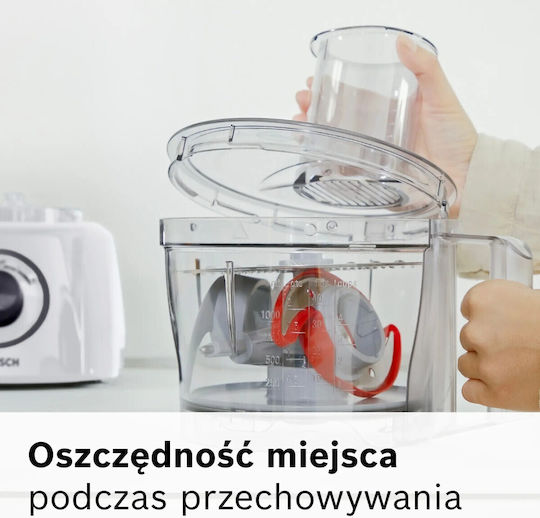 Bosch Multimixer 800 W cu Recipient de 2,3 l și Cană de Blender Albă