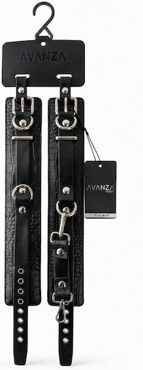 Avanza Croc-geprägte Fußfesseln in Schwarz