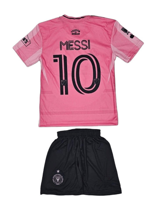 Παιδικό Σετ Ποδοσφαίρου Messi Inter Miami 2026-2027 Ροζ Balón De Oro Unisex Παιδικά Ab324