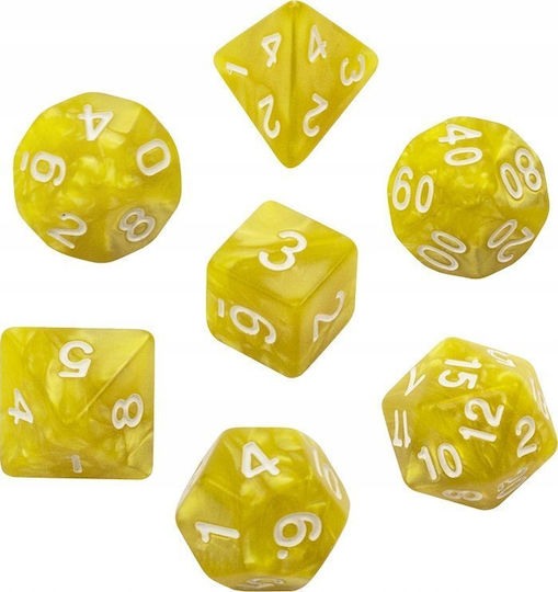 RPG-Würfelset Perlmutteffekt Hellgelb 7 Stück