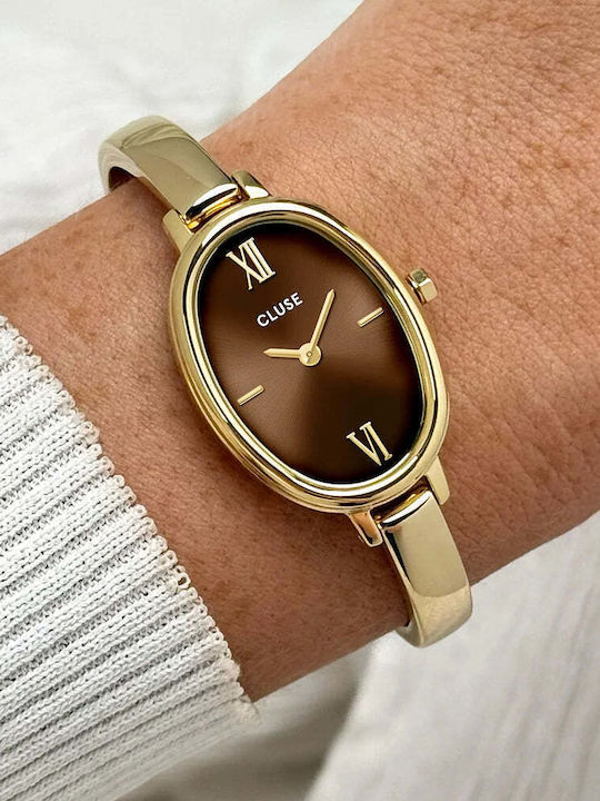 Women's 30mm Battery Watch with Gold Stainless Steel Bracelet
