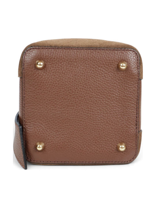 Brown Suede Leather Women's Drawstring Bag
