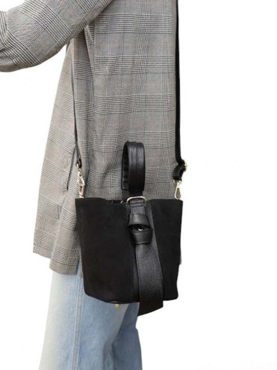 Brown Suede Leather Women's Drawstring Bag
