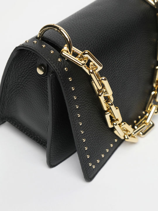 Leather Women's Flap Bag Black