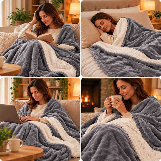 Kraft World TKSH-2 Grey Double Electric Blanket Washable Grey 280W 180x160cm
