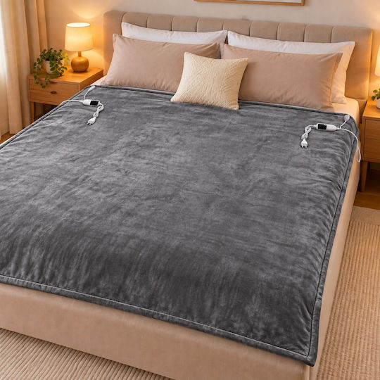 Kraft World TKSH-2 Grey Double Electric Blanket Washable Grey 280W 180x160cm