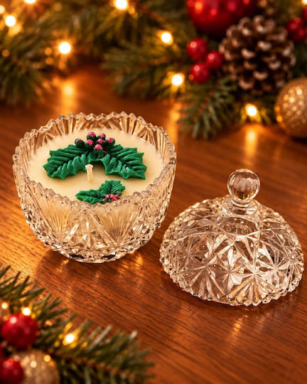 Rote Weihnachtskerze aus Glas