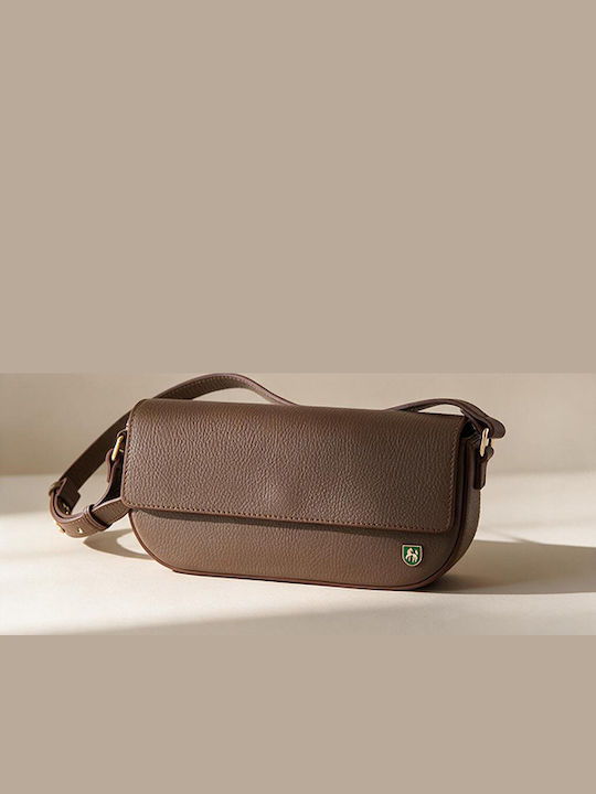 Dunkelbraune Leder-Clutch für Damen