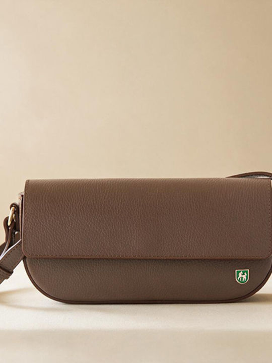 Dunkelbraune Leder-Clutch für Damen