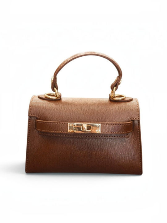 Hellblaue Damen-Flap-Tasche aus Leder