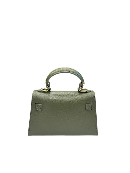 Hellblaue Damen-Flap-Tasche aus Leder