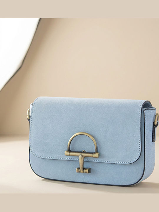 Braune Damen-Clutch aus Leder und Wildleder