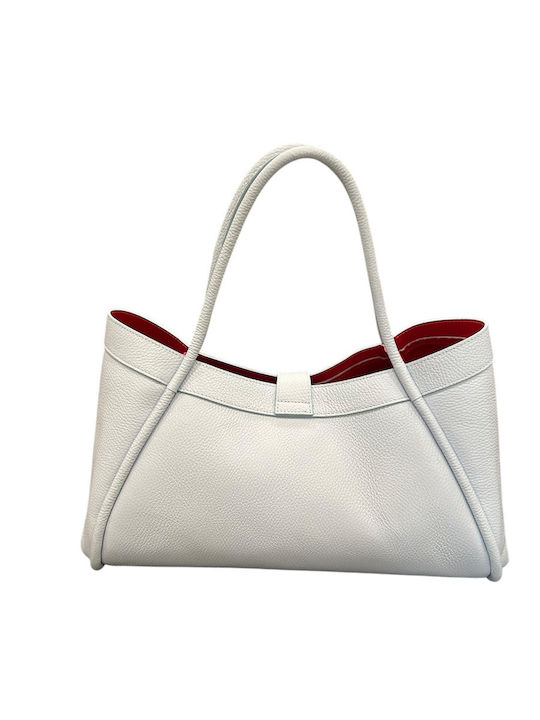 Hellblaue Damen-Tote-Bag aus Leder