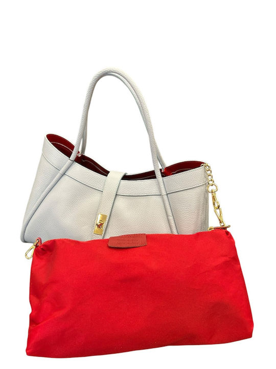 Hellblaue Damen-Tote-Bag aus Leder