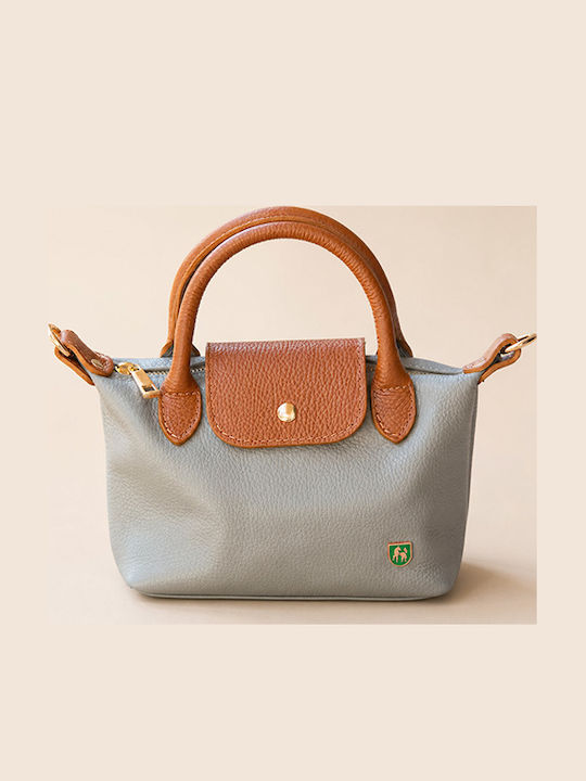 Petite Dunkelbraune Damen-Flap-Tasche aus Leder