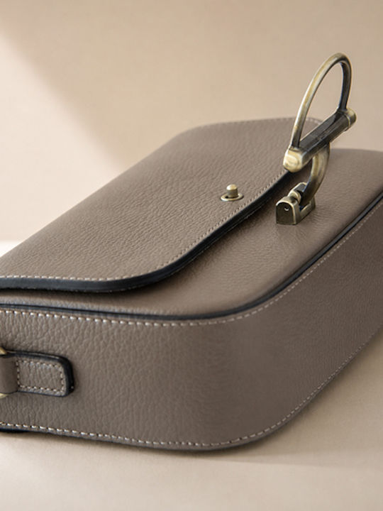 Graue Damen-Clutch aus Leder