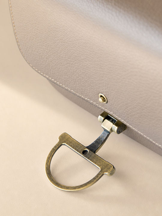 Graue Damen-Clutch aus Leder