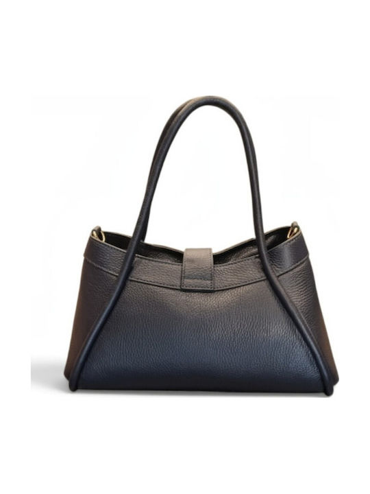 Leather Women's Tote Bag Dark Blue